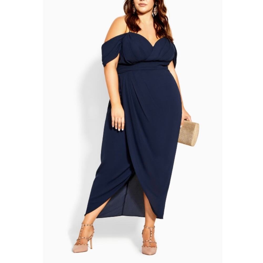 City Chic Entwine Maxi Dress in Navy
